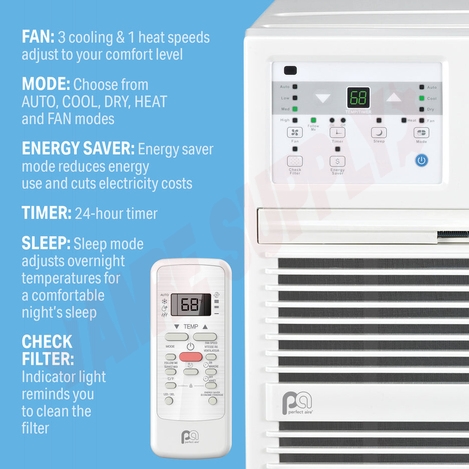 Photo 9 of 4PATWH10002 : Perfect Aire 10,000 BTU Thru-the-Wall Air Conditioner With Electric Heater, 230V, 450 sq.ft, R32