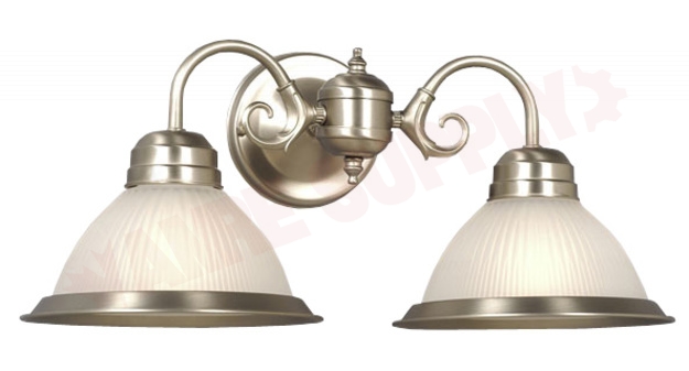 Photo 1 of 221511PTR : Acadia Double Wall Sconce Light Fixture, Pewter, Frosted, 2 x 60W