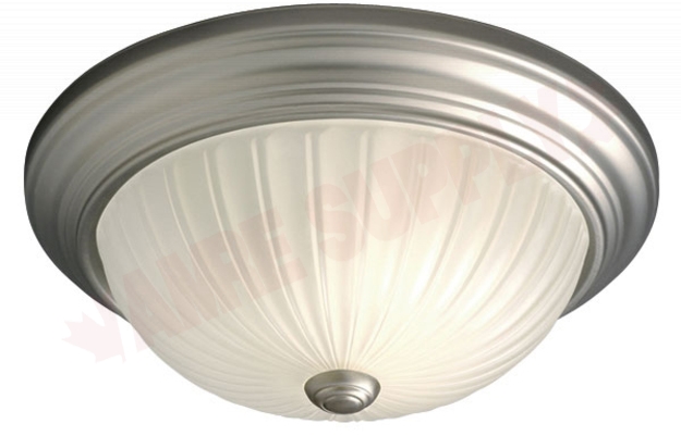 Photo 1 of 635022PTR : Galaxy Lighting 13 Flush Mount, Pewter, Frosted Melon, 2x60W