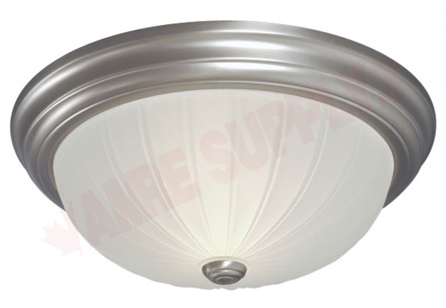 Photo 1 of 635023PTR : Galaxy Lighting 15 Flush Mount, Pewter, Frosted Melon, 3x60W
