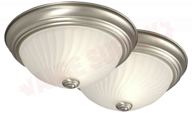 Photo 2 of 635278PTR/2 : Galaxy Lighting 11 Flush Mount, Pewter Finish, Frosted Swirl, 2x40W, 2/Pack