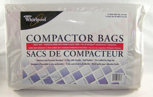 Photo 2 of 675186 : Whirlpool Trash Compactor Bags, 15, 12/Pack