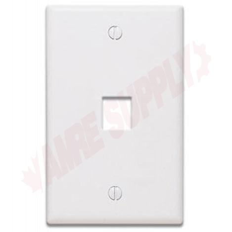 Photo 1 of 40701-BW : Leviton QuickPort Flush Mount Wall Plate, 1 Gang, 1 Port, White