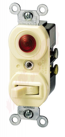 Photo 1 of 5226-I : Leviton Duplex Combo Toggle Switch & Indicator Light, 15A, 120/277V, Ivory
