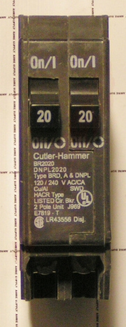 Photo 1 of DNPL2020 : Eaton Dual Circuit Breaker, 2-1P, 20 Amps