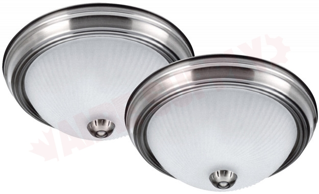 Photo 2 of IFM211T-BPT : Canarm 11 Flush Mount, Brushed Pewter, Frosted Swirl, 1x75W, 2/Pack