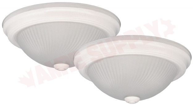 Photo 2 of IFM211T-WH : Canarm 11 Flush Mount, White Finish, Frosted Swirl Glass, 1x75W, 2/Pack