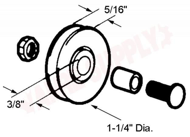Photo 2 of 3-218 : AGP Sliding Screen Door Wheel, 1-1/4 Diameter
