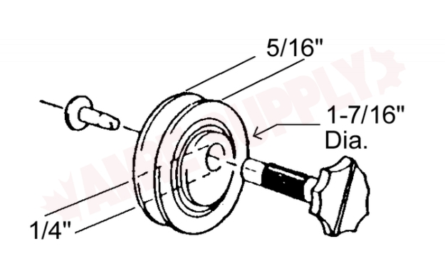 Photo 2 of 4-123 : AGP Sliding Glass Door Roller Wheel, 1-7/16 Diameter