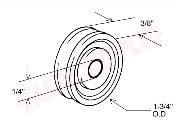 Photo 2 of 4-159 : AGP Sliding Glass Door Roller Wheel, 1-3/4 Diameter