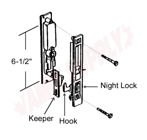 Photo 2 of 4-501K : AGP Keyed Sliding Glass Door Handle Set, Black