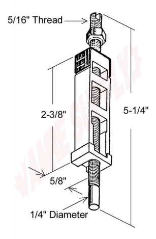 Photo 2 of 9-1262 : AGP Bifold Door Bottom Pivot Rod, 5-1/4 Long, Individual