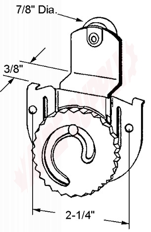 Photo 14 of 9-1268B : AGP Closet Door Roller, Back, Individual