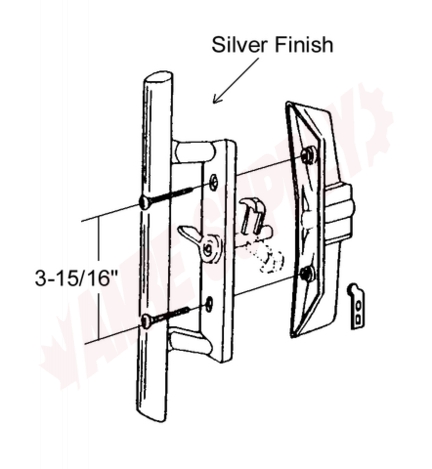 Photo 2 of 4-520 : AGP Sliding Glass Door Handle Set, Silver
