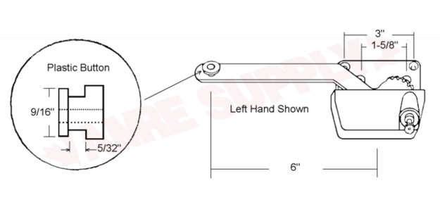 Photo 2 of 6-1462LW : AGP Truth Single Arm Casement Window Operator, White, Left Hand