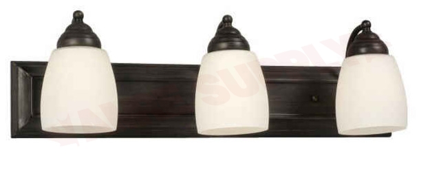 Photo 1 of 724133ORB : Galaxy Lighting Barclay 3-Light Vanity, Oiled Rubbed Bronze, White Satin, 3x100W