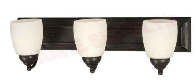 Photo 2 of 724133ORB : Galaxy Lighting Barclay 3-Light Vanity, Oiled Rubbed Bronze, White Satin, 3x100W