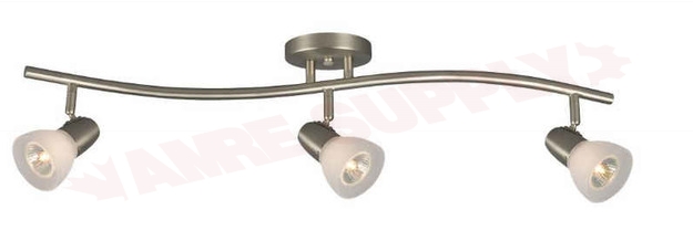 Photo 1 of 753613BN/FR : Galaxy Lighting Luna 3-Light Track, Brushed Nickel, Frosted, 3x50W