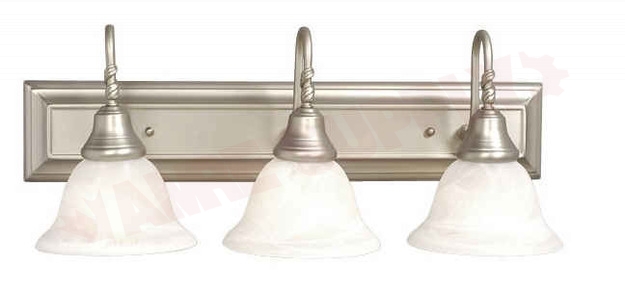 Photo 1 of 783003PTR : Galaxy Lighting Adelaide 3-Light Vanity, Pewter, Frosted Alabaster, 3x60W