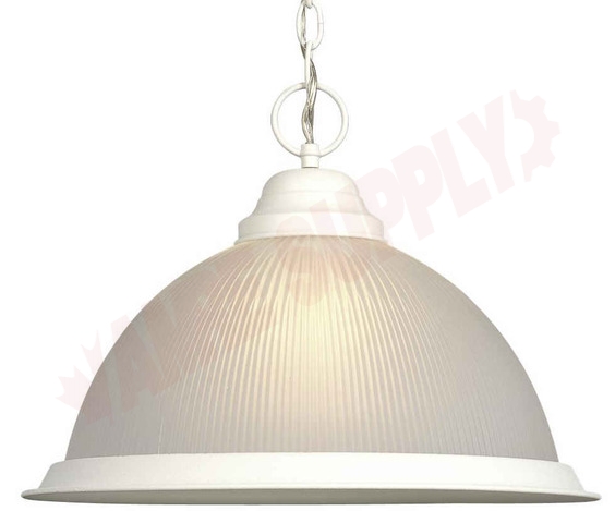 Photo 1 of 811509WH : Galaxy Lighting 17 Acadia Pendant, White, Frosted Ribbed, 1x100W