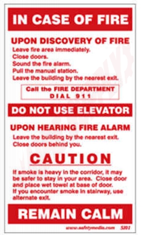Photo 1 of SI01P : Safety Media Emergency Procedure Sign, With Elevator, Plastic, 4 x 7