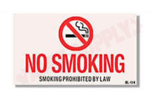 Photo 1 of BL-174 : Brooks No Smoking Sign, Self-Adhesive, 8 x 5