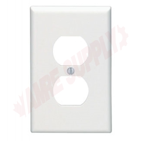 Photo 1 of 80503-W : Leviton Duplex Midway Receptacle Wall Plate, 1 Gang, White