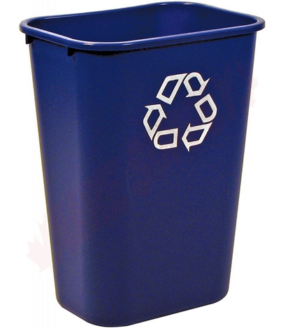 Photo 1 of 295773BLUE : Rubbermaid Large Recycling Wastebasket, 11 gal.