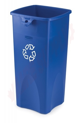 Photo 1 of 356973BLUE : Rubbermaid Untouchable Square Recycling Container, 23 gal.