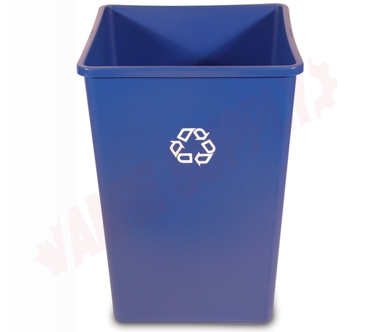 Photo 1 of 395873BLUE : Rubbermaid Square Recycling Container, 35 gal.