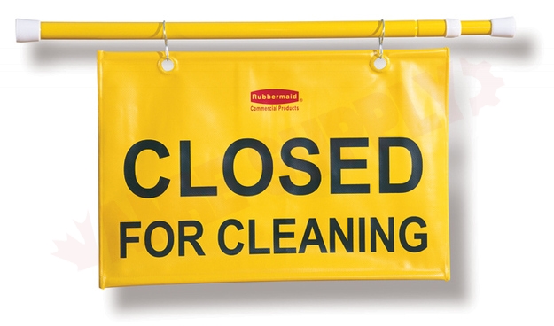 Photo 1 of 9S1500YEL : Rubbermaid Hanging Sign, Closed For Cleaning