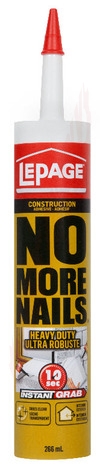 Photo 1 of 1469892 : LePage No More Nails Heavy Duty Clear Construction Adhesive, 266mL