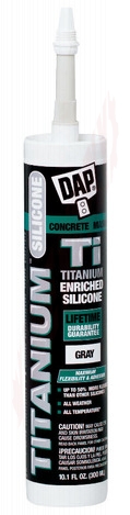 Photo 1 of 73366 : Dap Titanium Silicone II Premium Concrete Sealant, Gray, 300mL