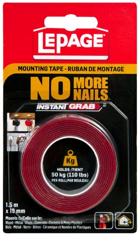 Photo 1 of 778548 : LePage No More Nails Mounting Tape, 19mm x 1.5m