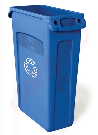 Photo 1 of 354007BLUE : Rubbermaid Slim Jim Recycling Container, 23 gal.