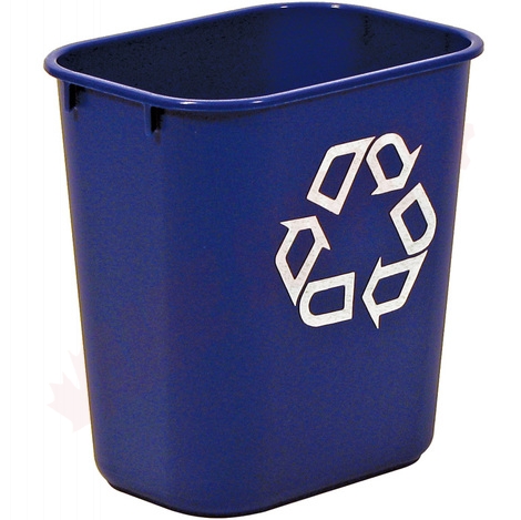 Photo 1 of 295573BLUE : Rubbermaid Large Recycling Wastebasket, 3.3 gal.