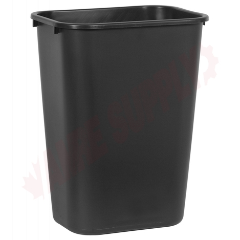 Photo 1 of 295700BLA : Rubbermaid Large Wastebasket, 10.3 gal., Black