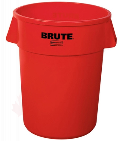 Photo 1 of 261000RED : Rubbermaid BRUTE Container, 10 gal., Red
