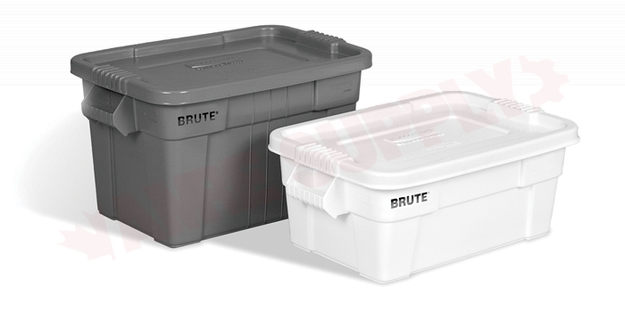 Photo 1 of 9S3100GRAY : Rubbermaid Brute Tote With Lid, 20 Gal, Gray