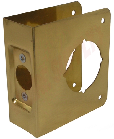 Photo 1 of 51-PB-CW : Don-Jo Cylindrical Lock Door Wrap, 4 x 4-1/2, Polished Brass