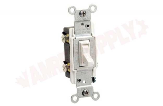 Photo 1 of 2653-2W : Leviton Copper/Aluminum 3-Way Toggle Wall Light Switch, 15A, 120V, White