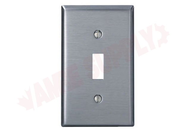 Photo 1 of 84001 : Leviton Toggle Switch Wall Plate, 1 Gang, Brushed Stainless Steel
