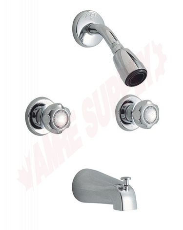 Photo 1 of 14F915 : Waltec Tub & Shower Faucet Trim, Compression, Crown Handle, Chrome