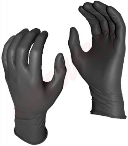 Photo 2 of 5554PF-L : Watson Grease Monkey Black Nitrile Powder Free Gloves, Large, 5mil, 100/Box