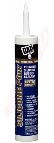 Photo 1 of 73350 : Dap Silicone Plus Premium Silicone Rubber Window & Door Sealant, White, 300mL