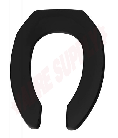Photo 1 of 1955CT-047 : Bemis Commercial Toilet Seat, Elongated, Open Front, Black, No Cover