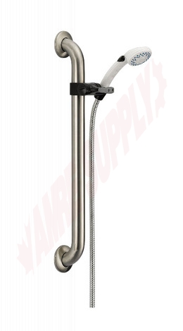 Photo 1 of 62001DSBX : Delta Adjustable Grab Bar Hand Shower, 2-Setting, Stainless
