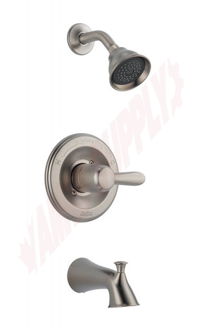 Photo 1 of T14438-SS : Delta Lahara Tub & Shower Faucet Trim, Stainless Steel