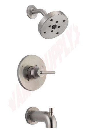 Photo 1 of T14459-SS : Delta Trinsic Tub & Shower Faucet Trim, Stainless Steel