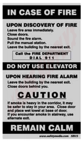 Photo 1 of SI01SA : Safety Media Emergency Procedure Sign, With Elevator, Silver Aluminum, 4 x 7